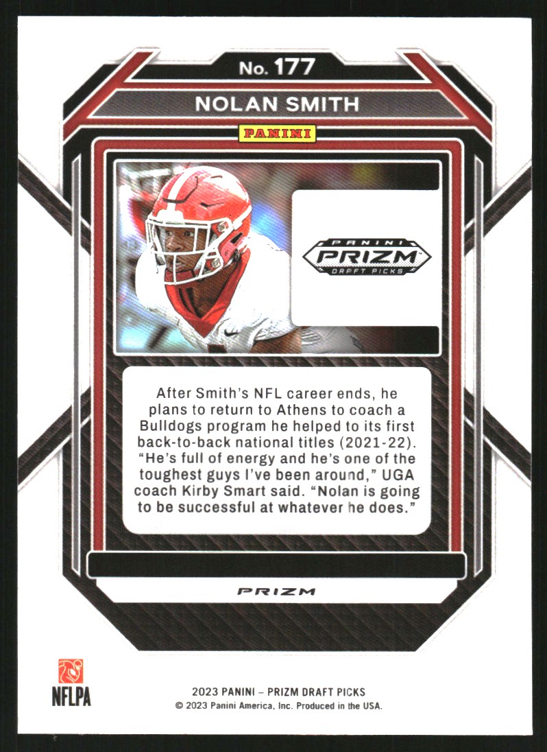 2023 Panini Prizm Draft Picks Prizms Gold Ice #177 Nolan Smith