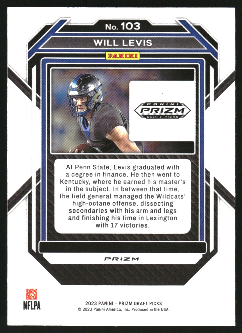 2023 Panini Prizm Draft Picks Prizms Red Ice #103 Will Levis