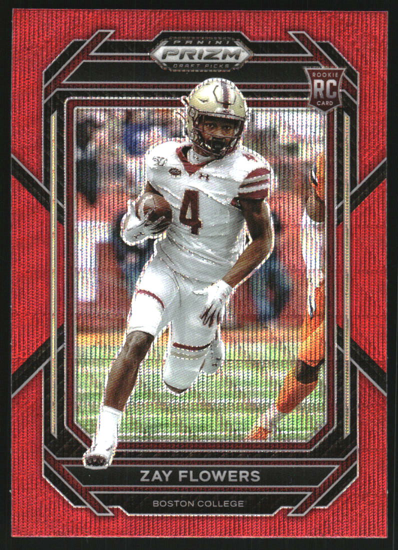2023 Panini Prizm Draft Picks Prizms Ruby Wave #143 Zay Flowers