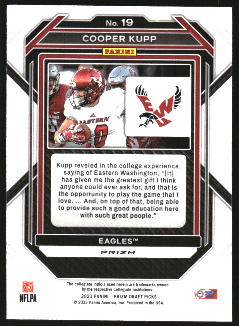 2023 Panini Prizm Draft Picks Prizms Silver #19 Cooper Kupp
