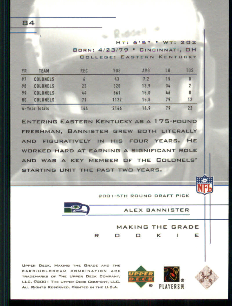 2001 Graded (Upper Deck) Football Cards - Picture 23 of 25