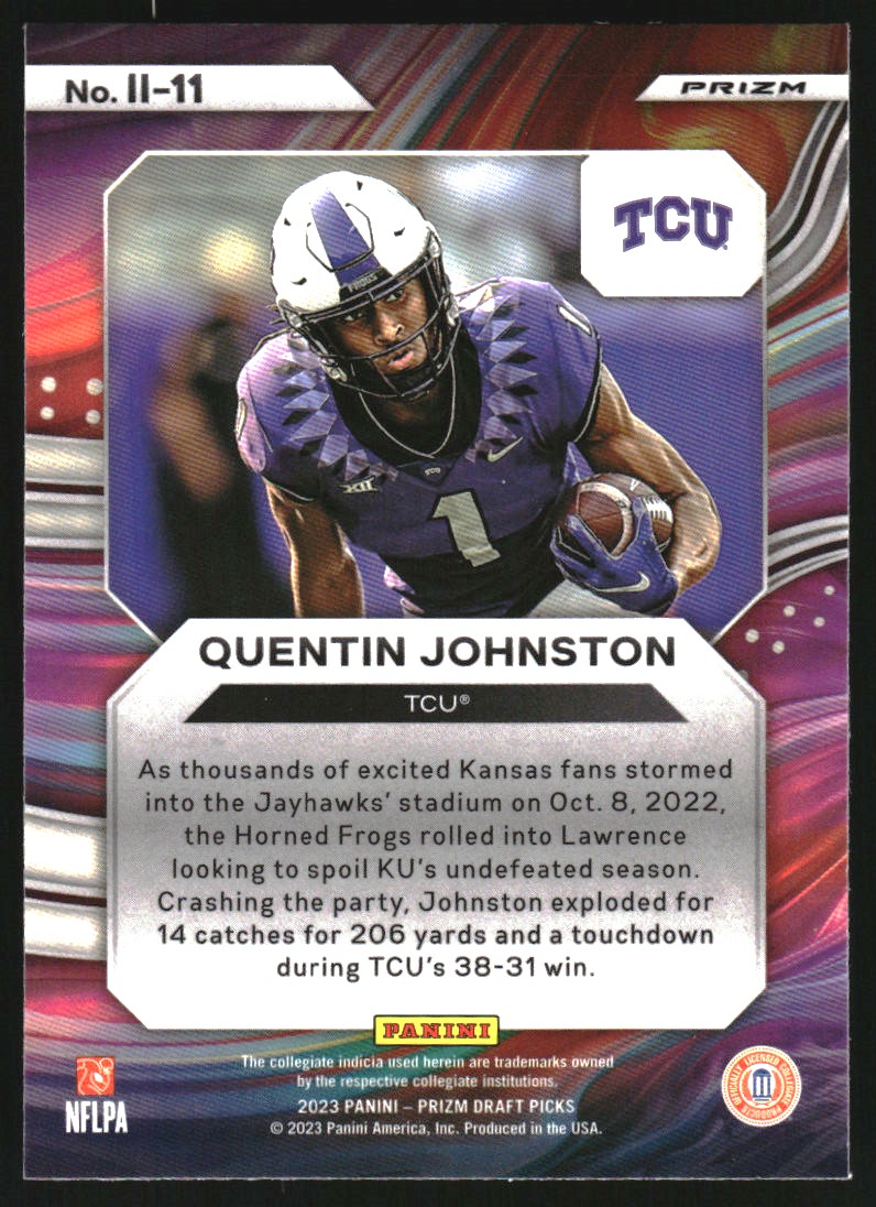 2023 Panini Prizm Draft Picks Instant Impact Green #11 Quentin Johnston