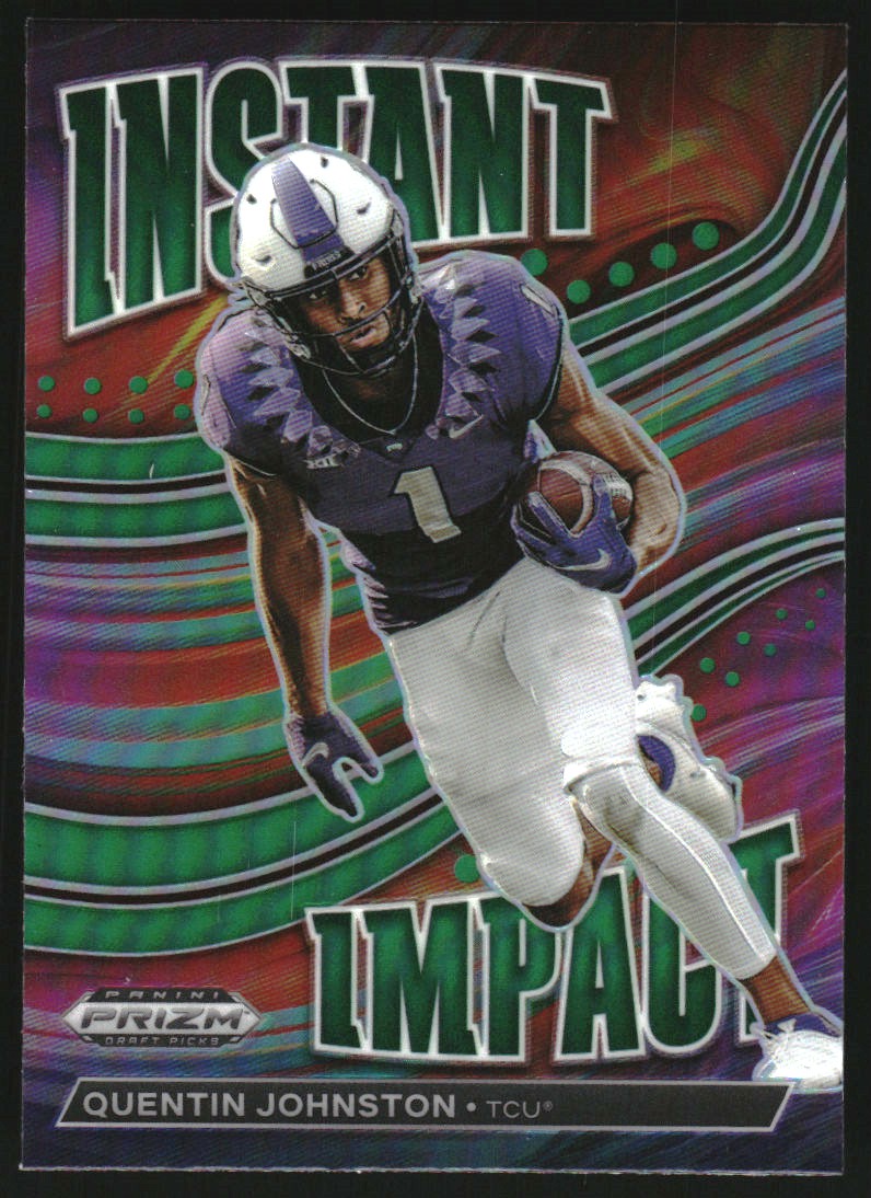 2023 Panini Prizm Draft Picks Instant Impact Green #11 Quentin Johnston