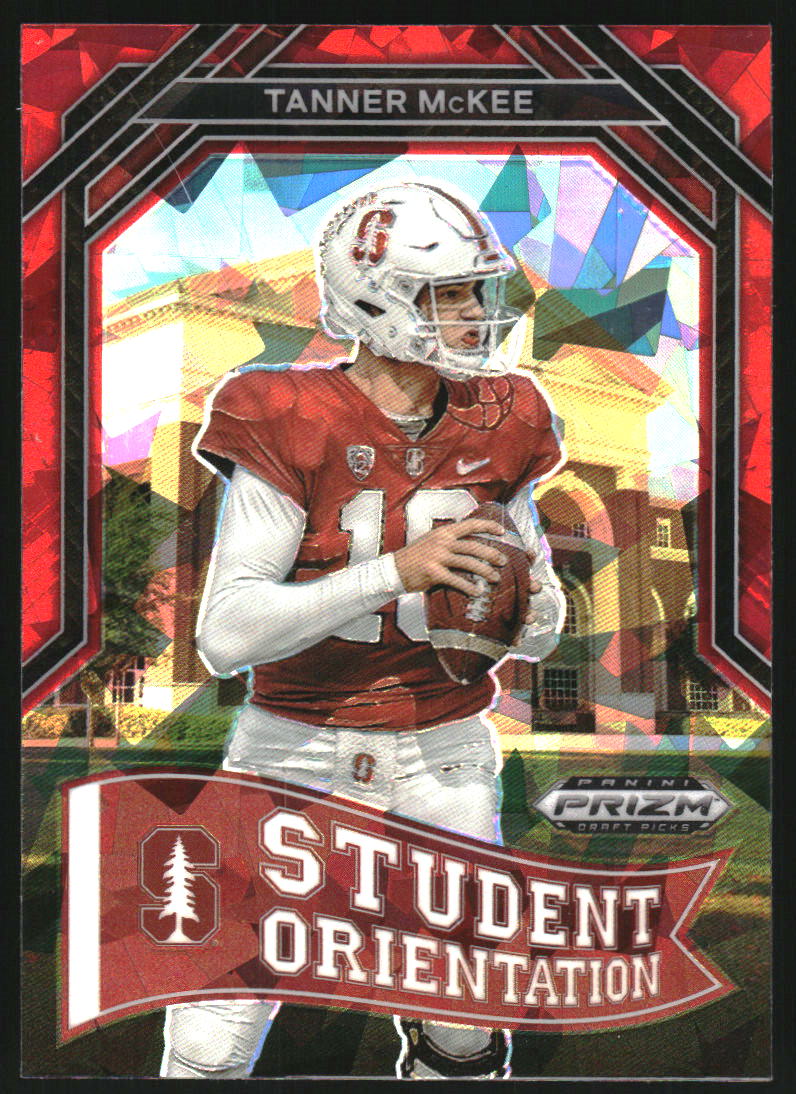 2023 Panini Prizm Draft Picks Student Orientation Red Ice #6 Tanner McKee