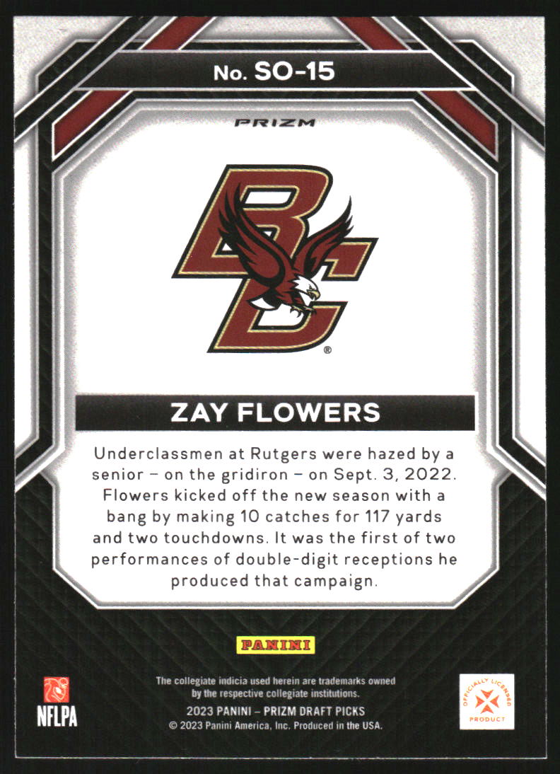 2023 Panini Prizm Draft Picks Student Orientation Red Ice #15 Zay Flowers