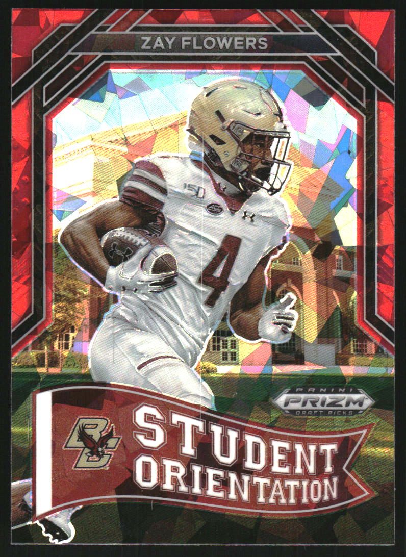 2023 Panini Prizm Draft Picks Student Orientation Red Ice #15 Zay Flowers