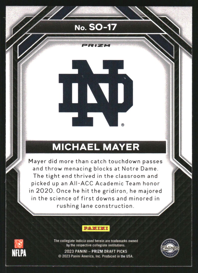 2023 Panini Prizm Draft Picks Student Orientation Red Ice #17 Michael Mayer