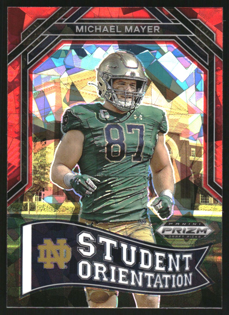 2023 Panini Prizm Draft Picks Student Orientation Red Ice #17 Michael Mayer