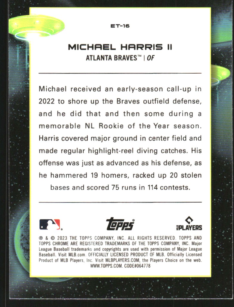 2023 Topps Cosmic Chrome Extraterrestrial Talent ET16 Michael Harris