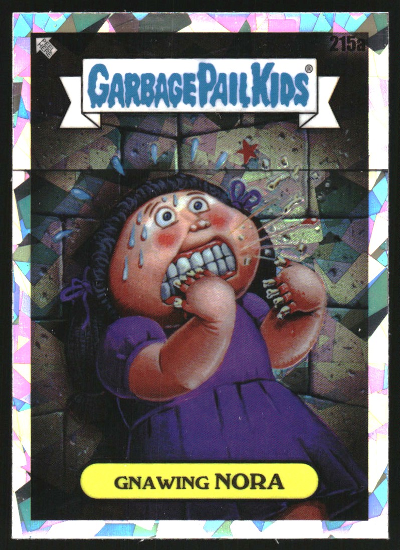 2023 Topps Chrome Garbage Pail Kids Series 6 Atomic Refractors #215a Gnawing Nora