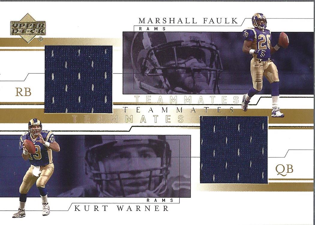 2001 Upper Deck Teammates Jerseys #WFT Kurt Warner/Marshall Faulk