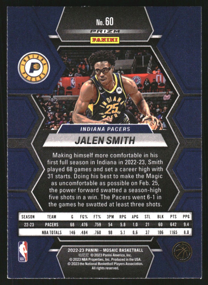 2022-23 Panini Mosaic Mosaic #60 Jalen Smith
