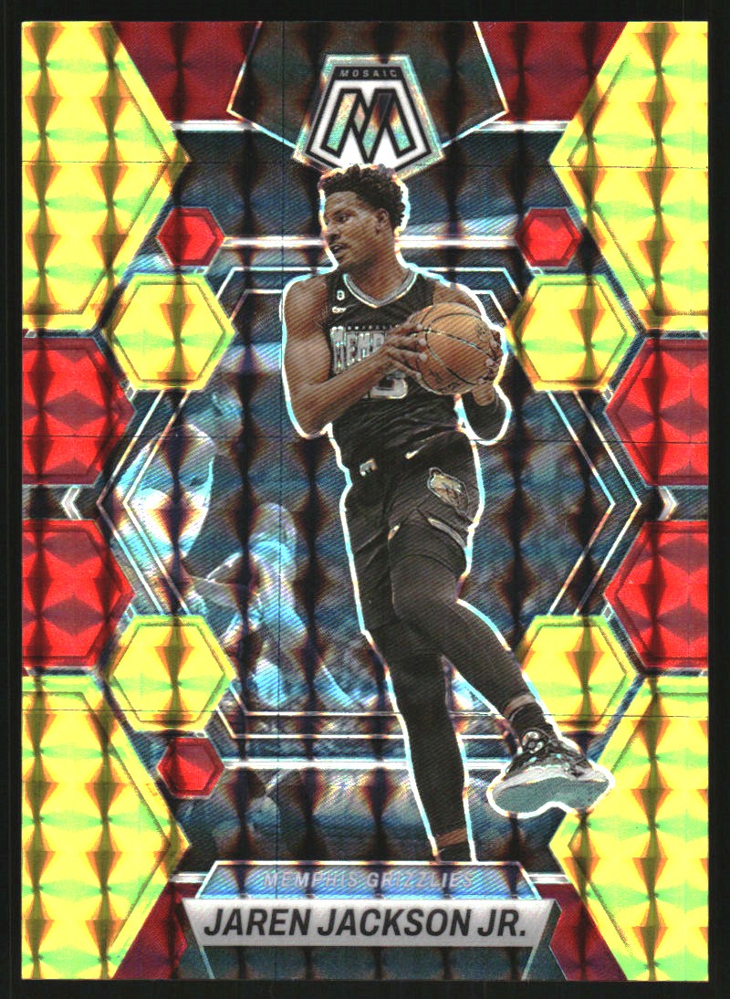 2022-23 Panini Mosaic Mosaic Choice Fusion Red and Yellow #59 Jaren Jackson Jr.