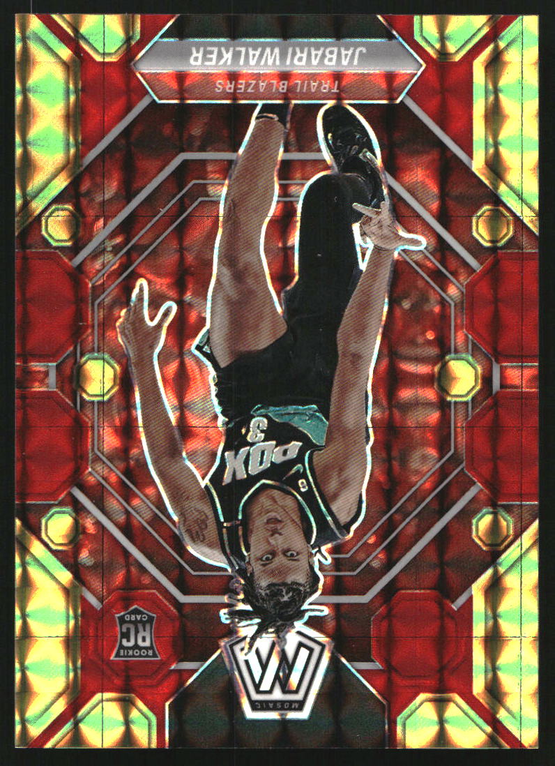 2022-23 Panini Mosaic Mosaic Choice Fusion Red and Yellow #215 Jabari Walker