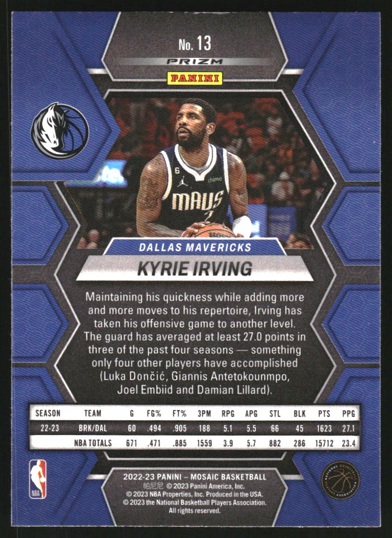 2022-23 Panini Mosaic Mosaic Red Wave #13 Kyrie Irving