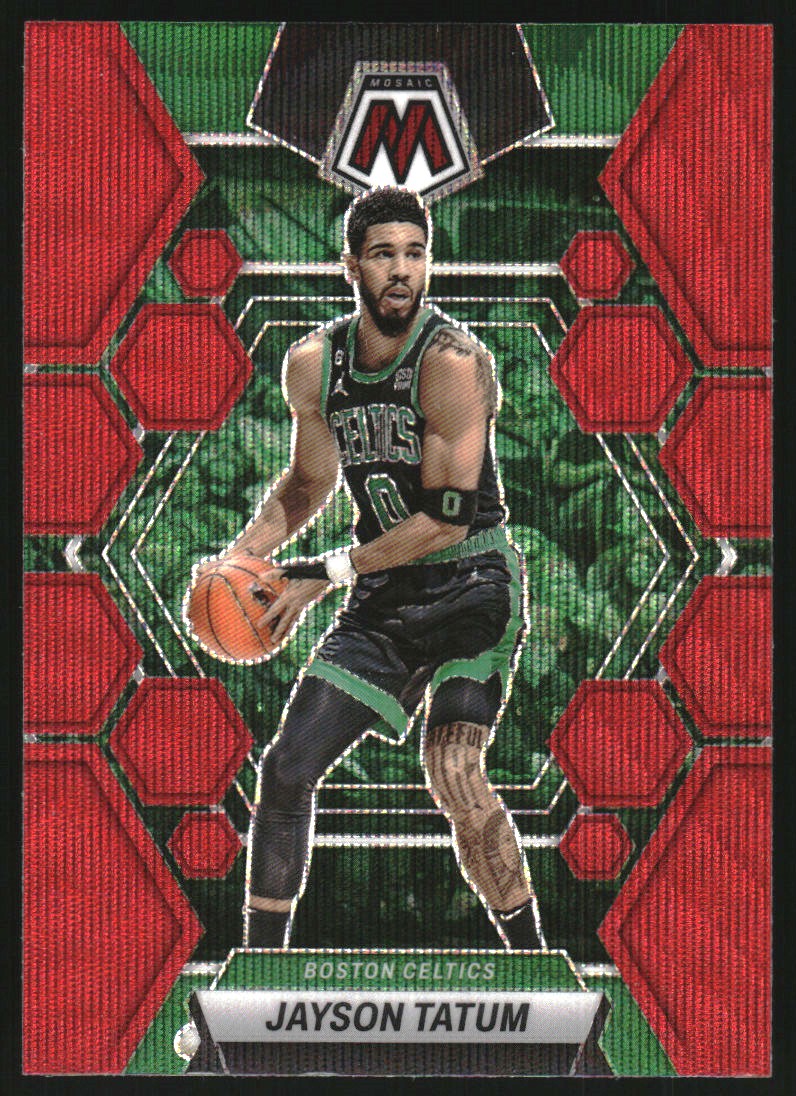 2022-23 Panini Mosaic Mosaic Red Wave #31 Jayson Tatum