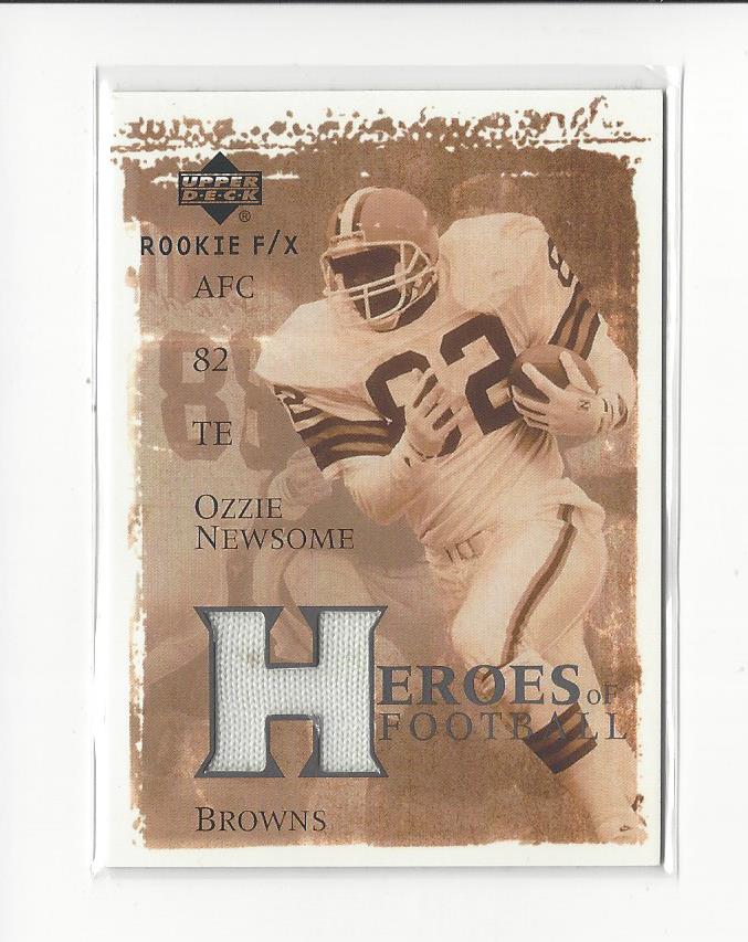 2001 Upper Deck Rookie F/X Heroes of Football Jerseys #HFON Ozzie Newsome