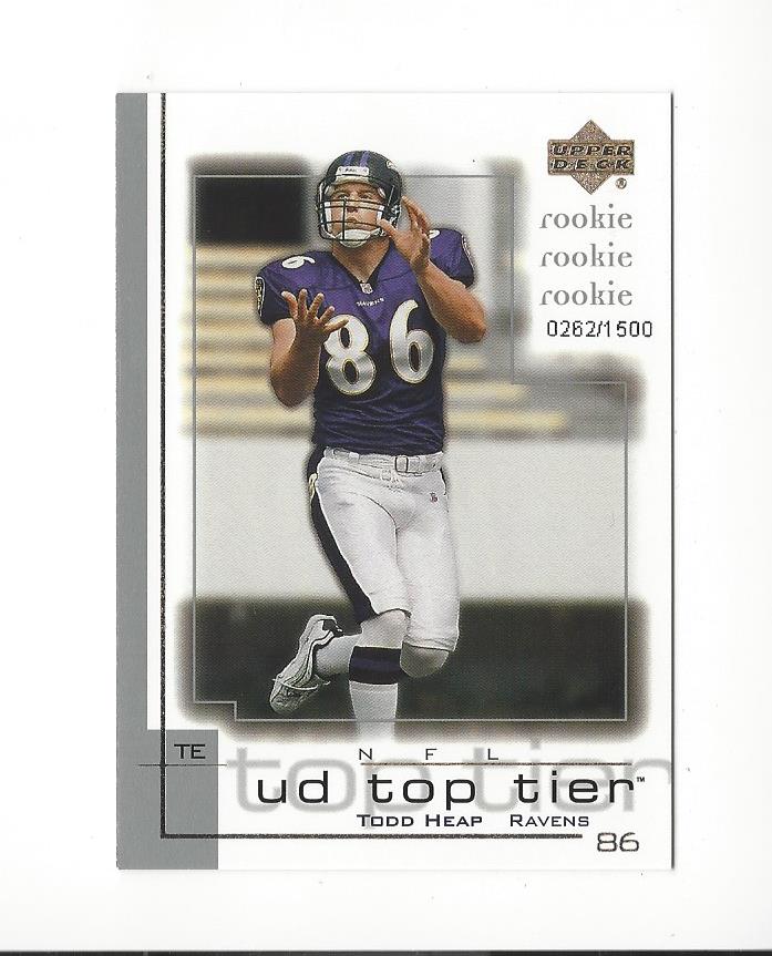 2001 Upper Deck Top Tier #186 Todd Heap/1500 RC