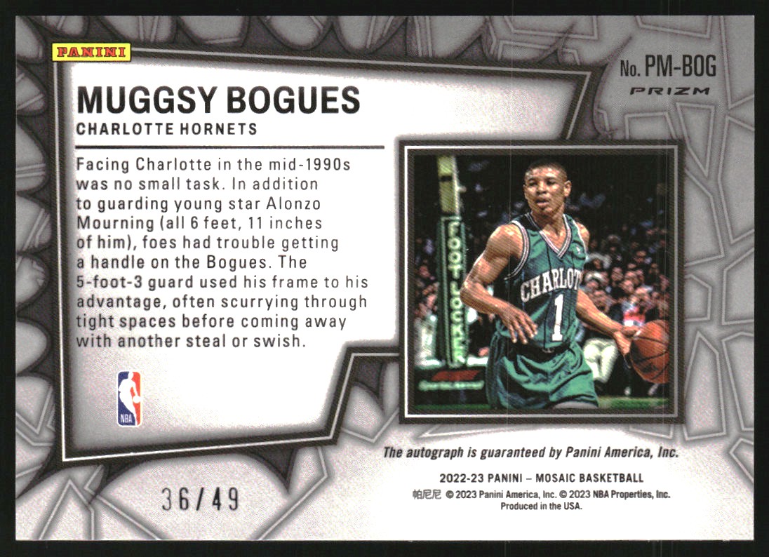 2022-23 Panini Mosaic Pictographs Mosaic Blue #22 Muggsy Bogues/49