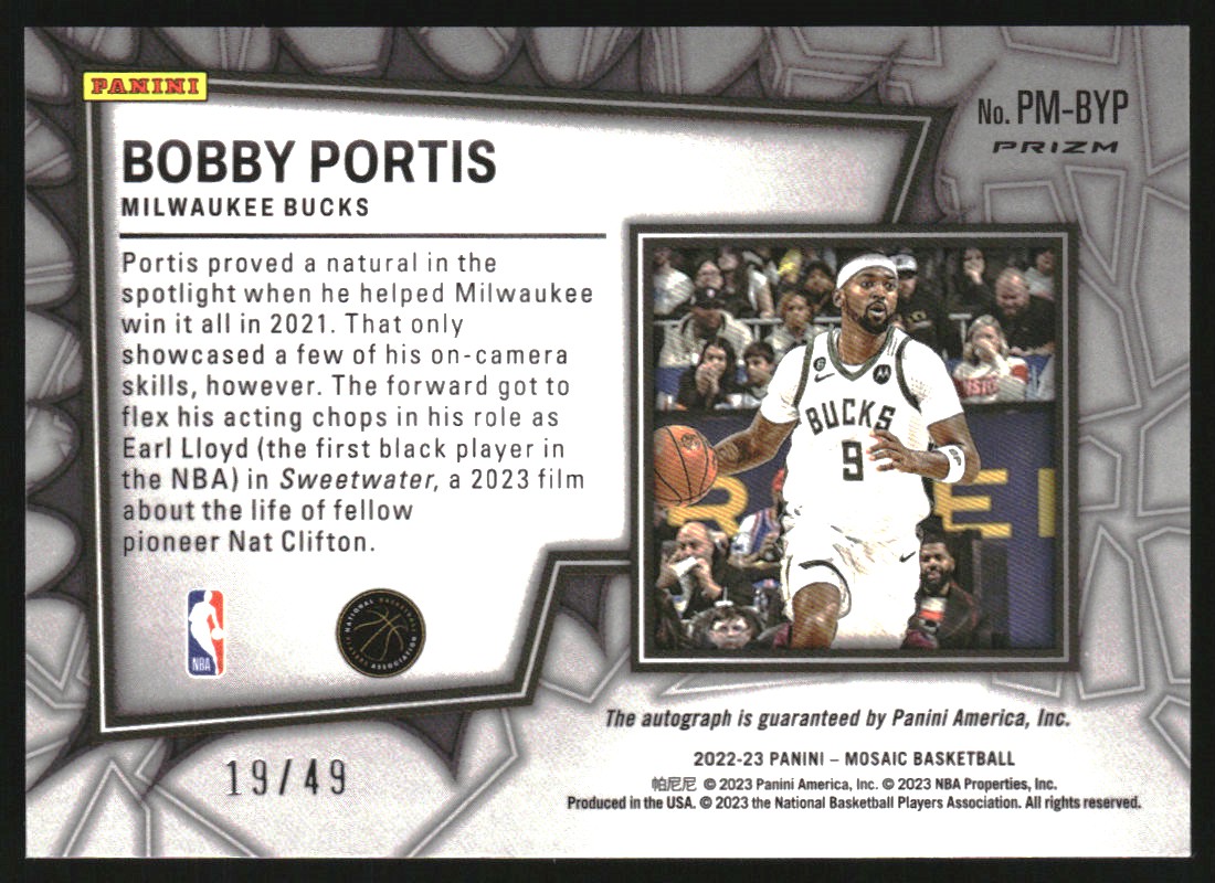 2022-23 Panini Mosaic Pictographs Mosaic Blue #36 Bobby Portis/49