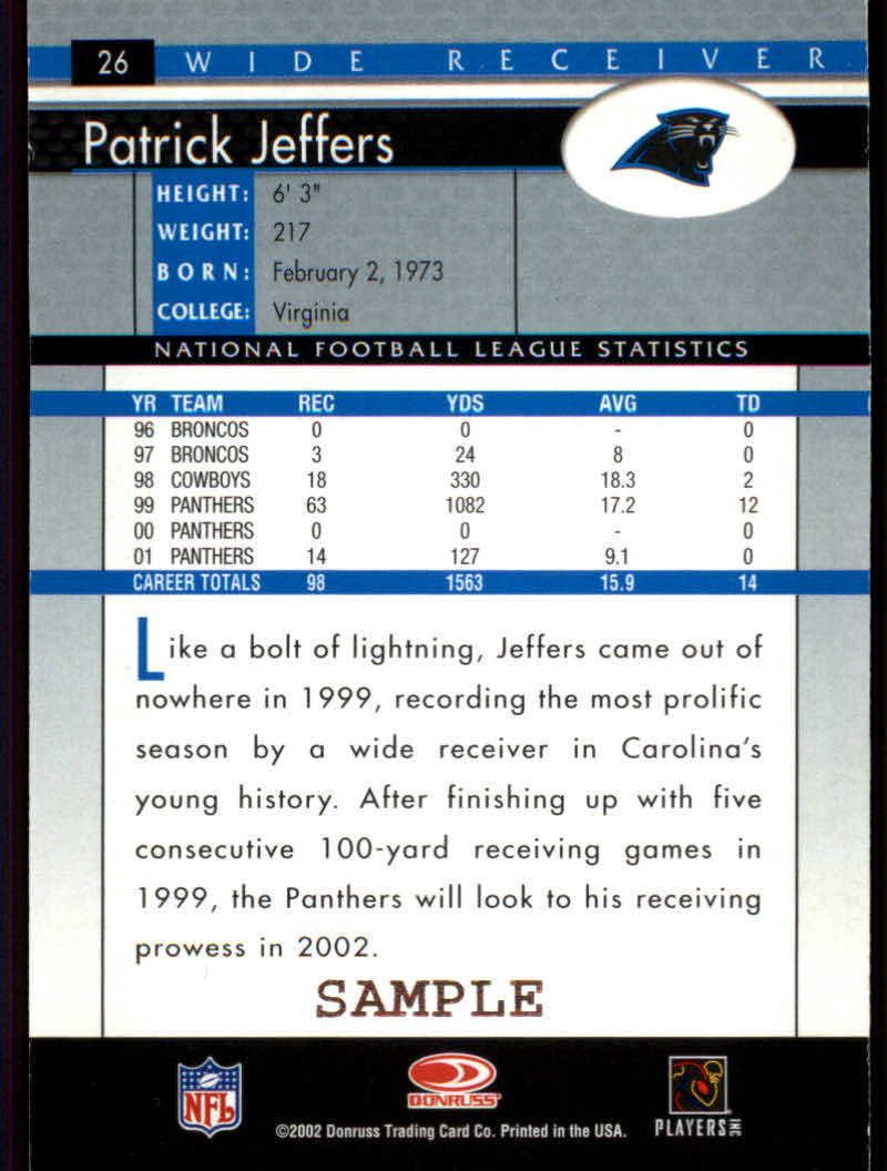 2002 Donruss Football "Parallel" Cards - Picture 19 of 19