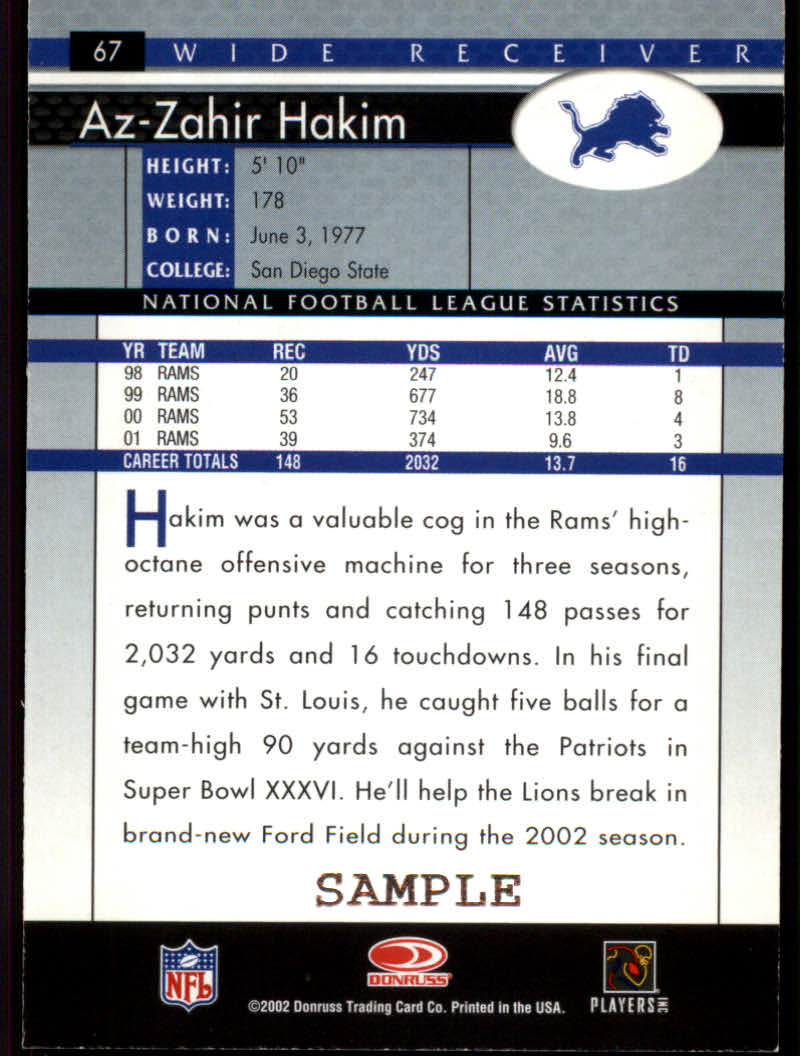 2002 Donruss Football "Parallel" Cards - Picture 15 of 19