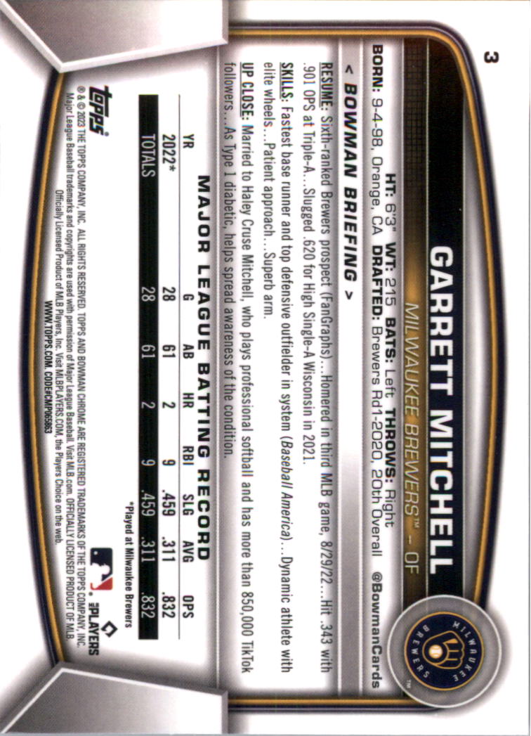 2023 Bowman Chrome Baseball Card Pick (Base) - Picture 7 of 199