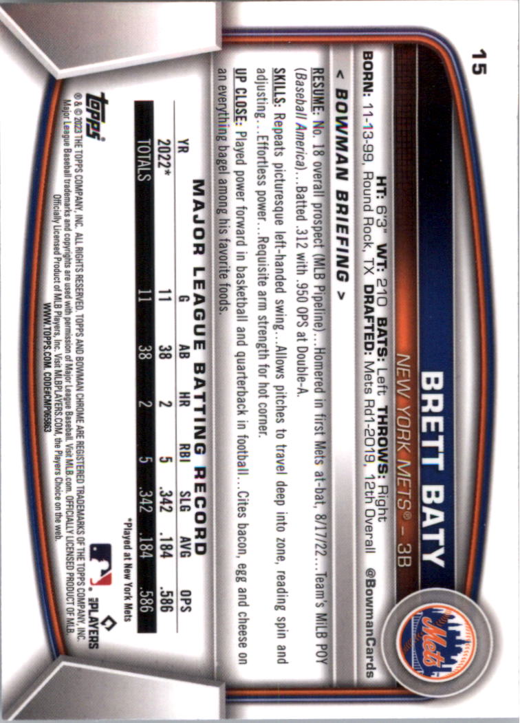 2023 Bowman Chrome Baseball Card Pick (Base) - Picture 31 of 199