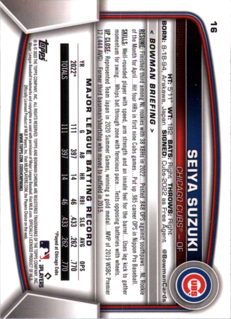 2023 Bowman Chrome Baseball Card Pick (Base) - Picture 33 of 199
