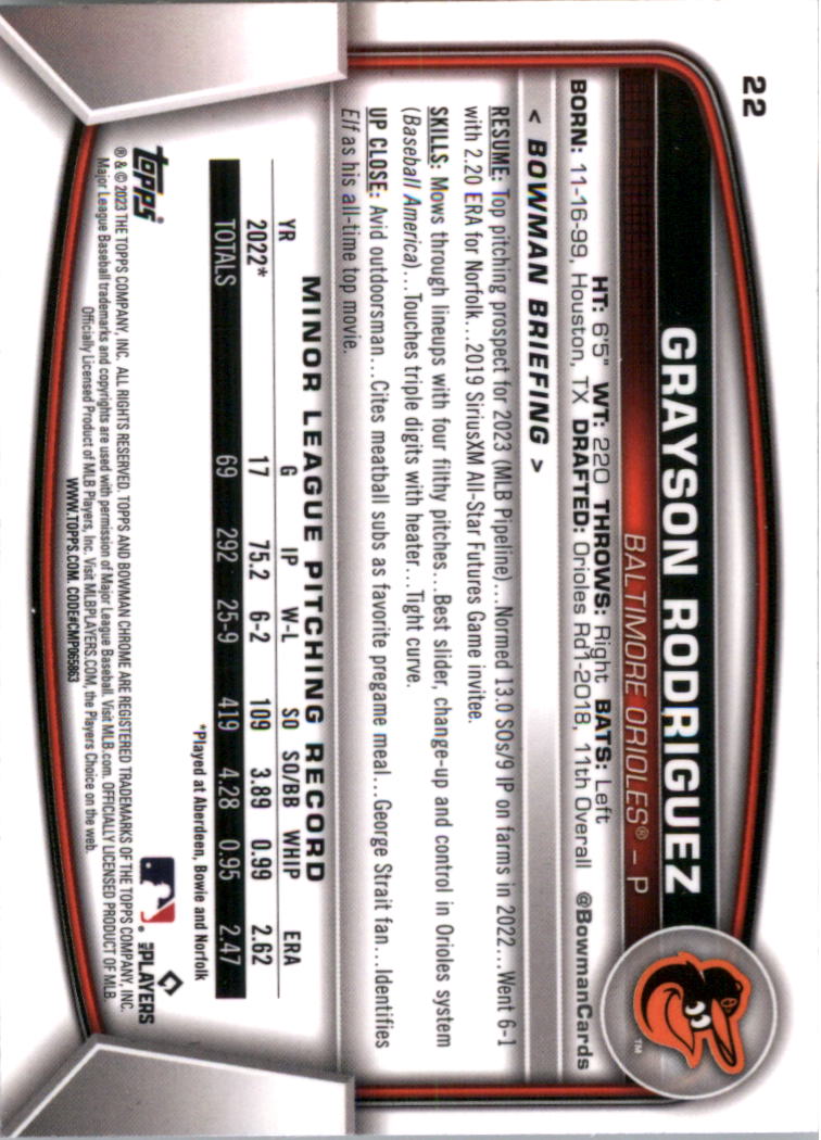 2023 Bowman Chrome Baseball Card Pick (Base) - Picture 45 of 199