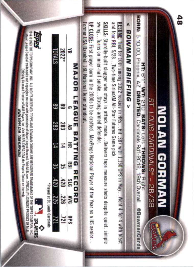 2023 Bowman Chrome Baseball Card Pick (Base) - Picture 95 of 199