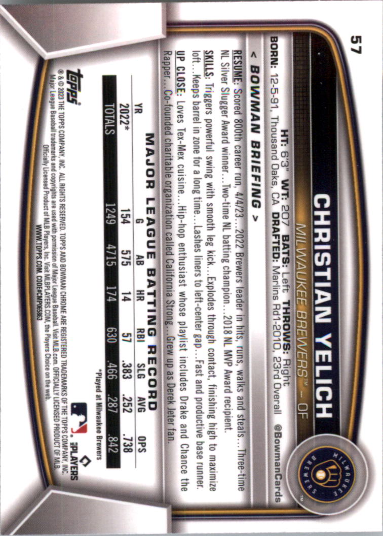 2023 Bowman Chrome Baseball Card Pick (Base) - Picture 113 of 199