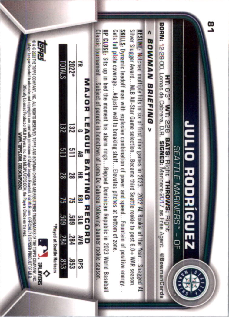 2023 Bowman Chrome Baseball Card Pick (Base) - Picture 161 of 199