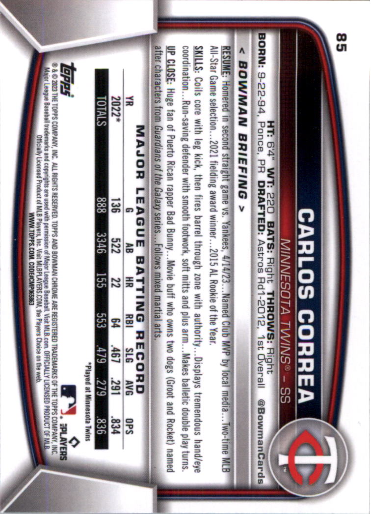 2023 Bowman Chrome Baseball Card Pick (Base) - Picture 169 of 199