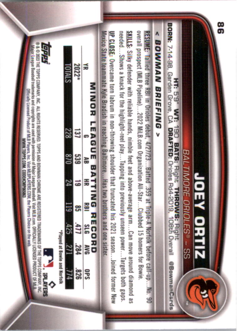 2023 Bowman Chrome Baseball Card Pick (Base) - Picture 171 of 199