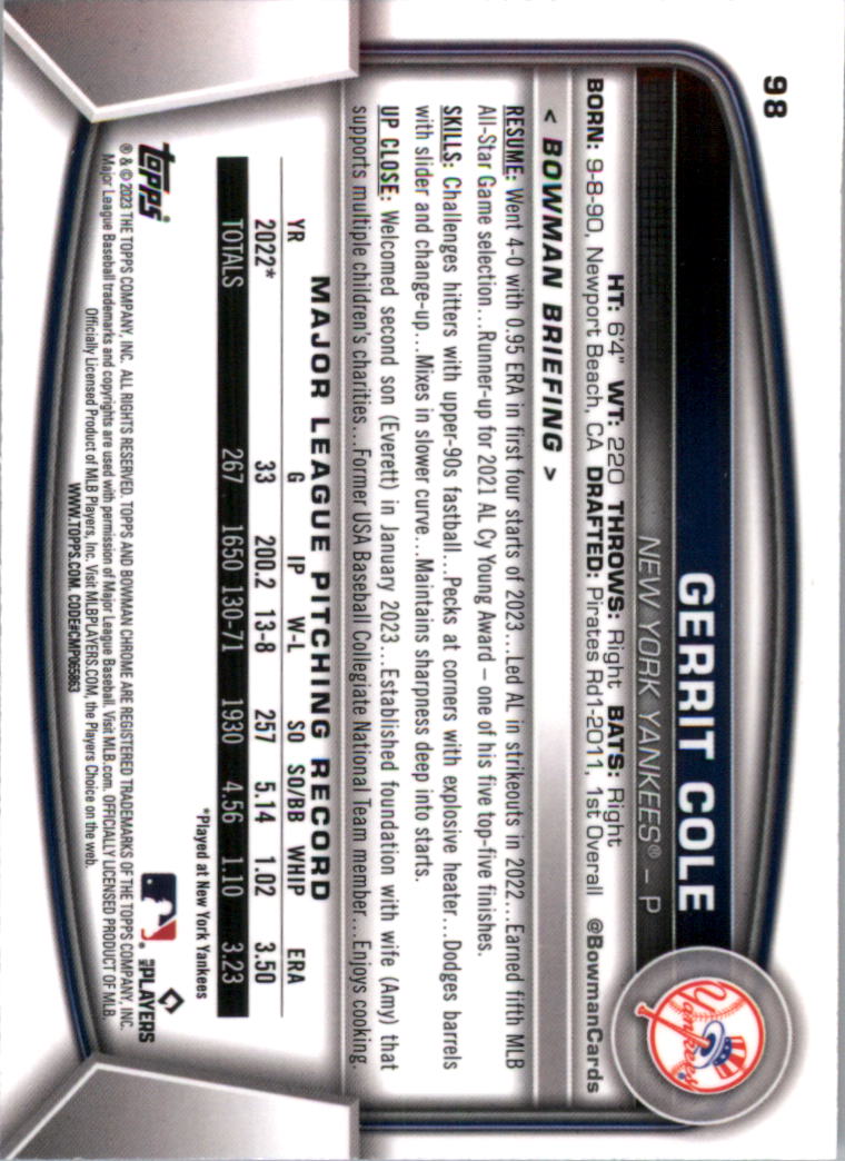 2023 Bowman Chrome Baseball Card Pick (Base) - Picture 195 of 199