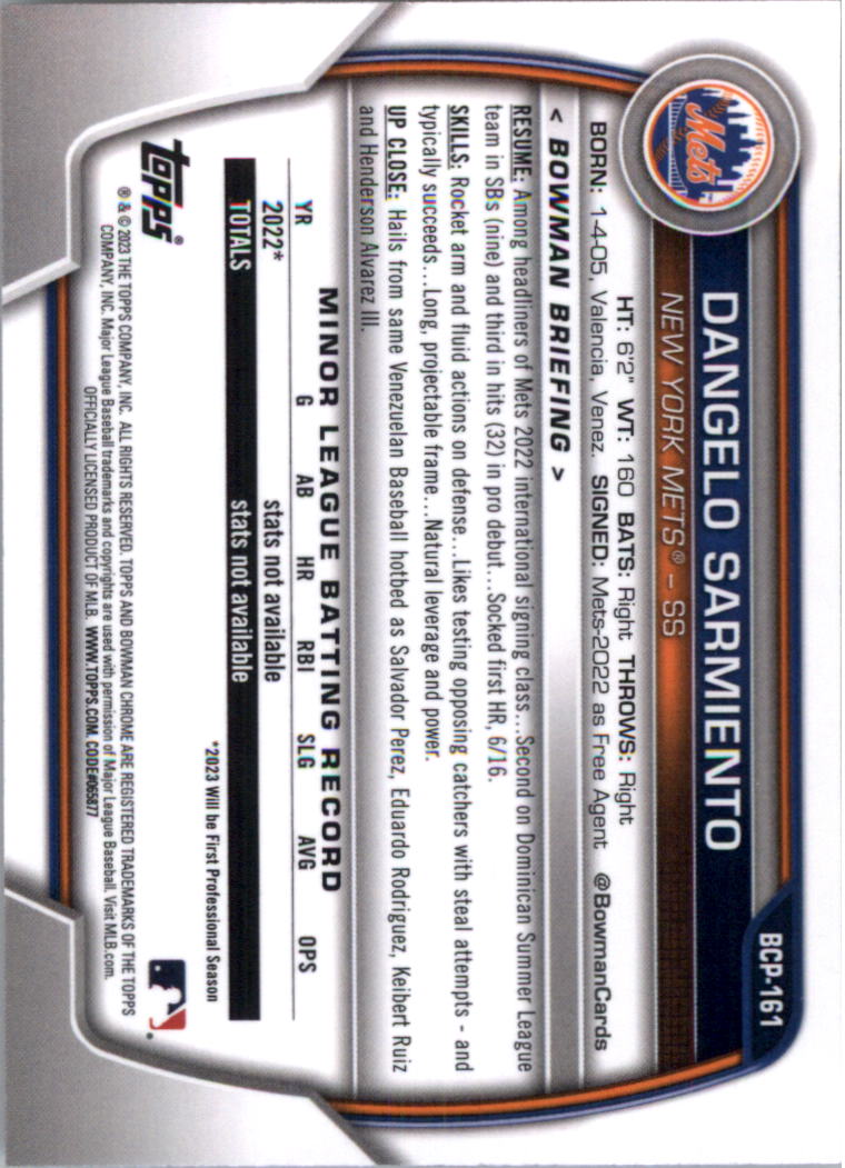 Selección de tarjeta de béisbol Bowman Chrome Prospects 2023 (base) - Imagen 271 de 438