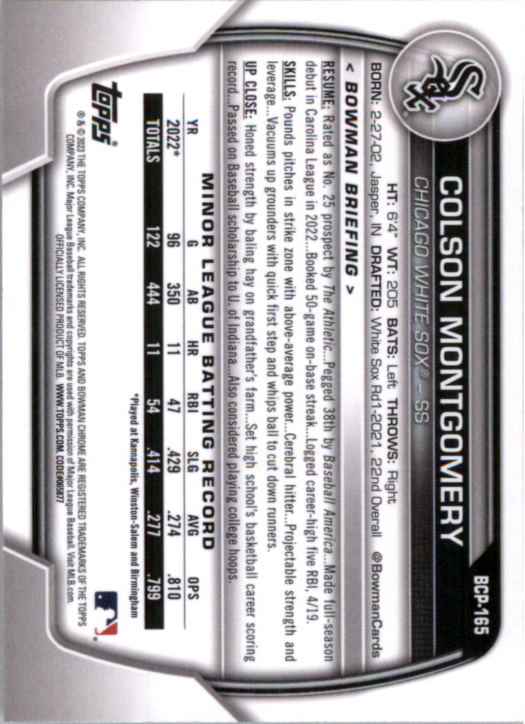Selección de tarjeta de béisbol Bowman Chrome Prospects 2023 (base) - Imagen 279 de 438