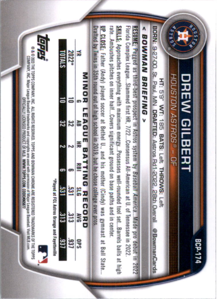Selección de tarjeta de béisbol Bowman Chrome Prospects 2023 (base) - Imagen 295 de 438