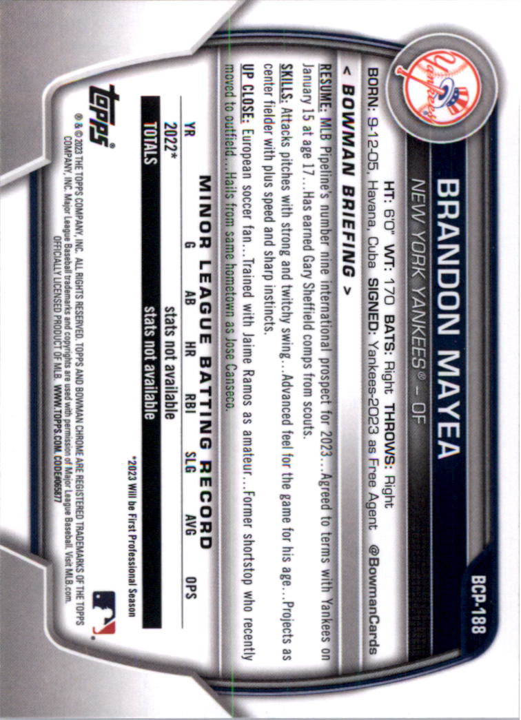 Selección de tarjeta de béisbol Bowman Chrome Prospects 2023 (base) - Imagen 322 de 438