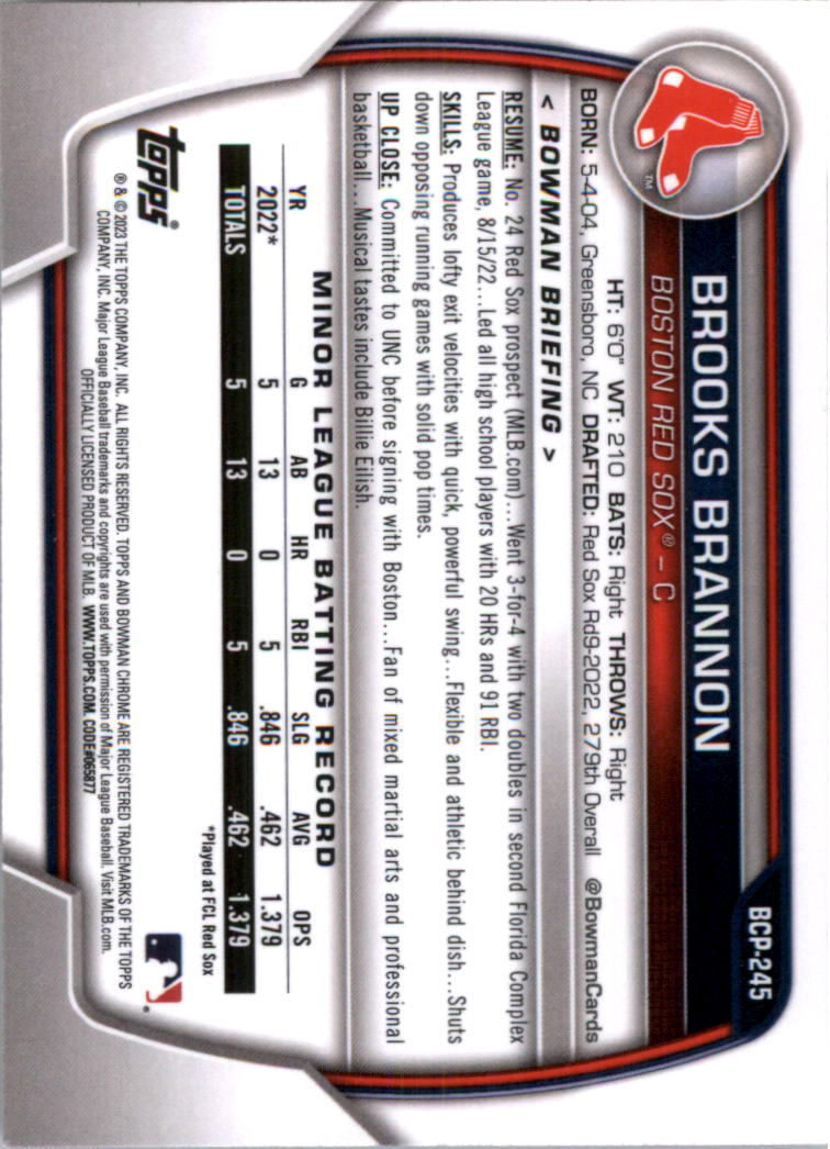 Selección de tarjeta de béisbol Bowman Chrome Prospects 2023 (base) - Imagen 428 de 438
