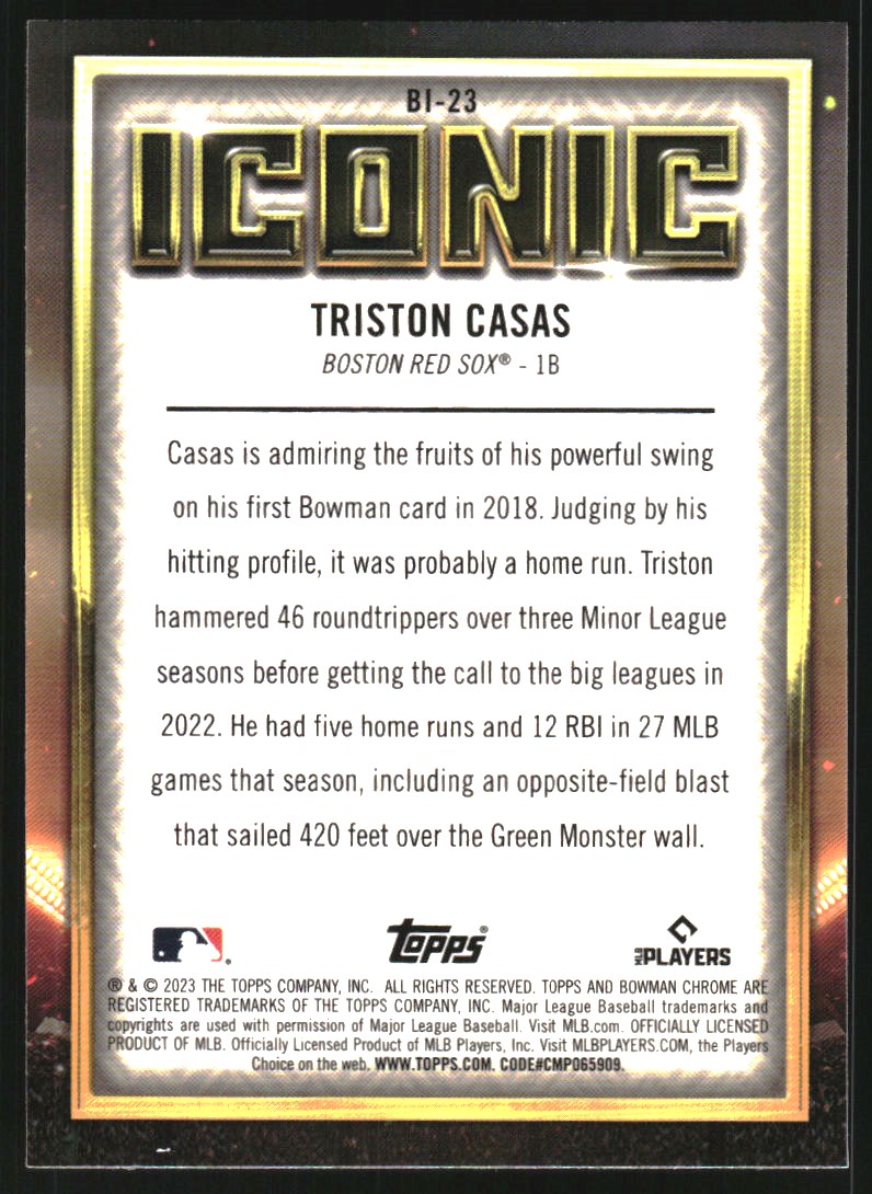 2023 Bowman Chrome Bowman Iconic #BI23 Triston Casas