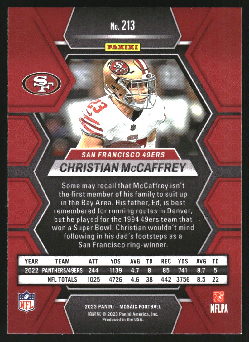 2023 Panini Mosaic #213 Christian McCaffrey