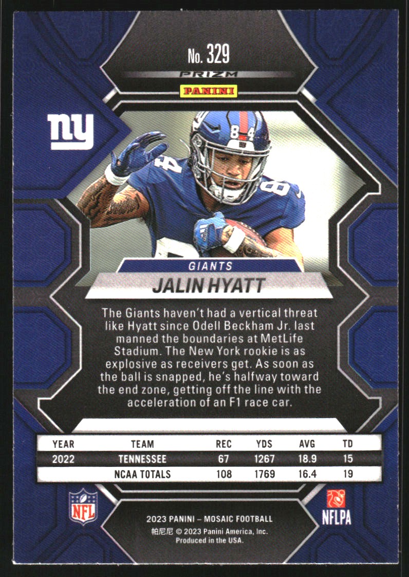 2023 Panini Mosaic #329 Jalin Hyatt RC