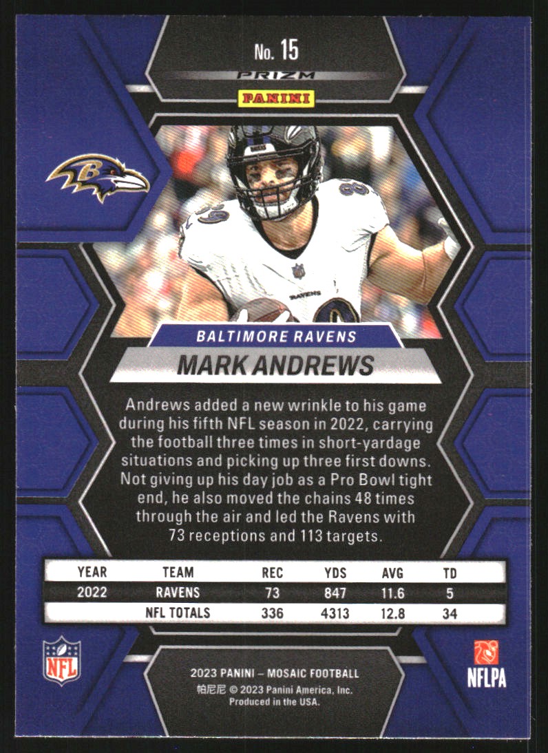 2023 Panini Mosaic Mosaic Reactive Yellow #15 Mark Andrews