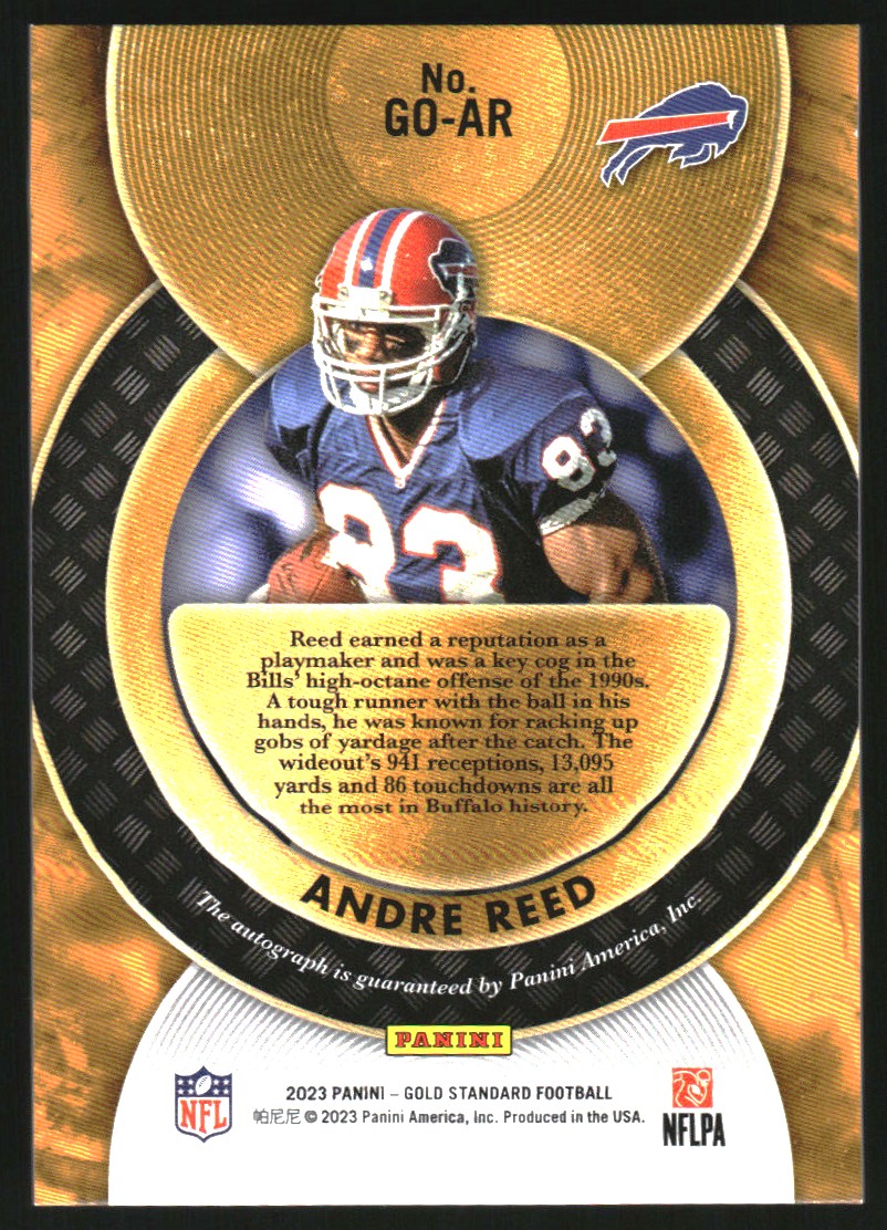 2023 Panini Gold Standard Golden Oldies Autographs White Gold #12 Andre Reed/49