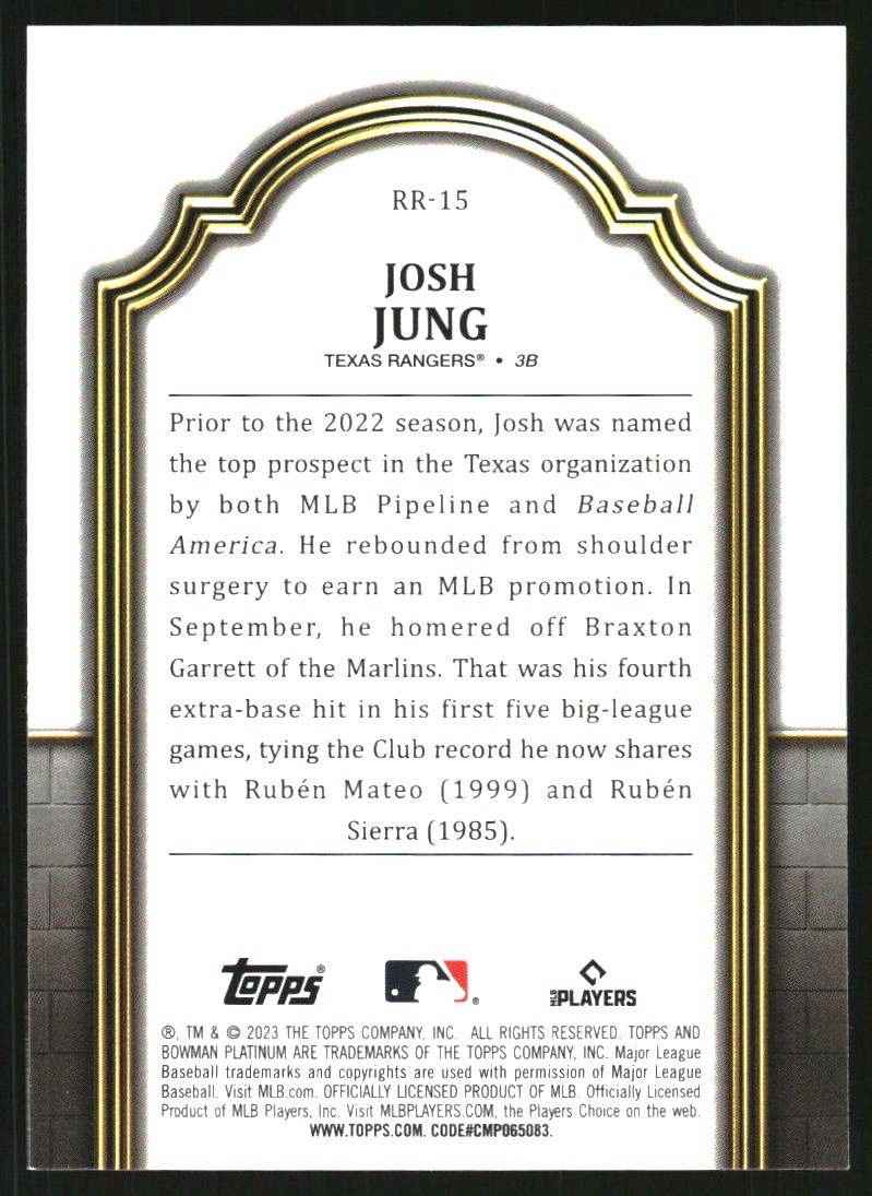 2023 Bowman Platinum Renowned Rookies #RR15 Josh Jung