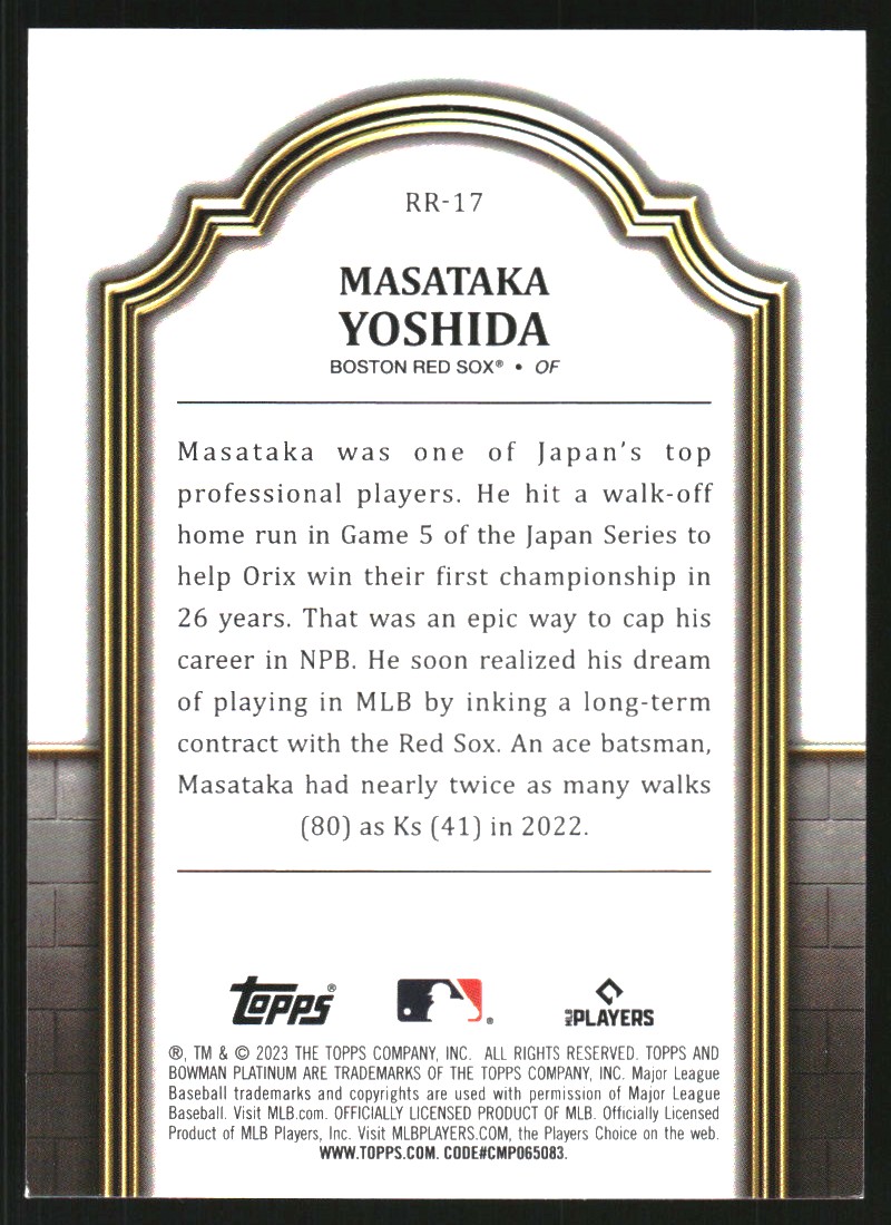 2023 Bowman Platinum Renowned Rookies #RR17 Masataka Yoshida
