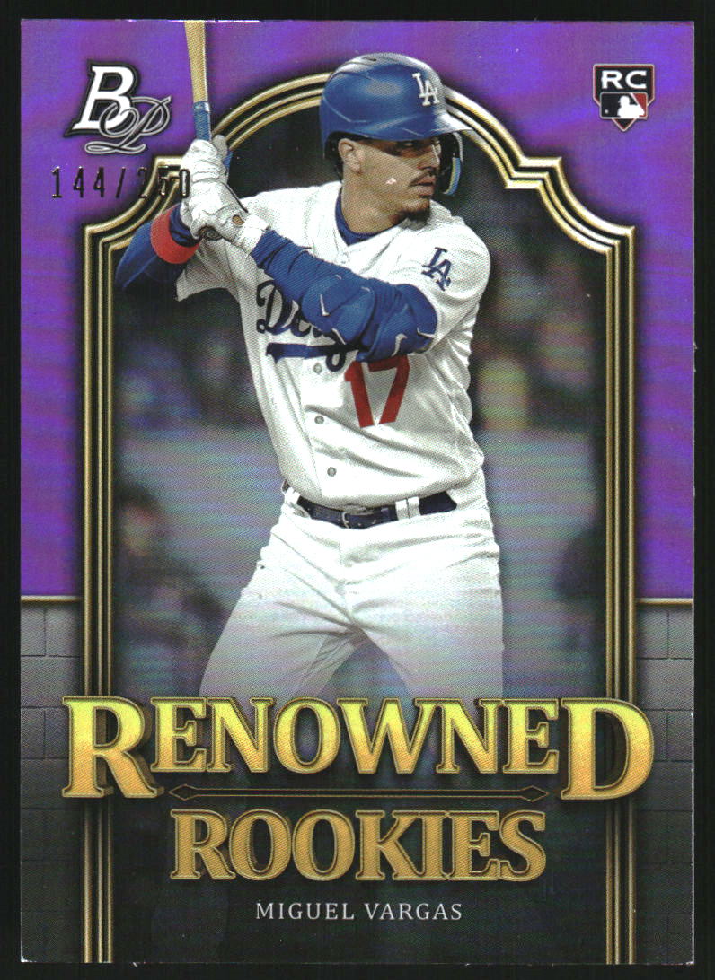 2023 Bowman Platinum Renowned Rookies Purple #RR8 Miguel Vargas