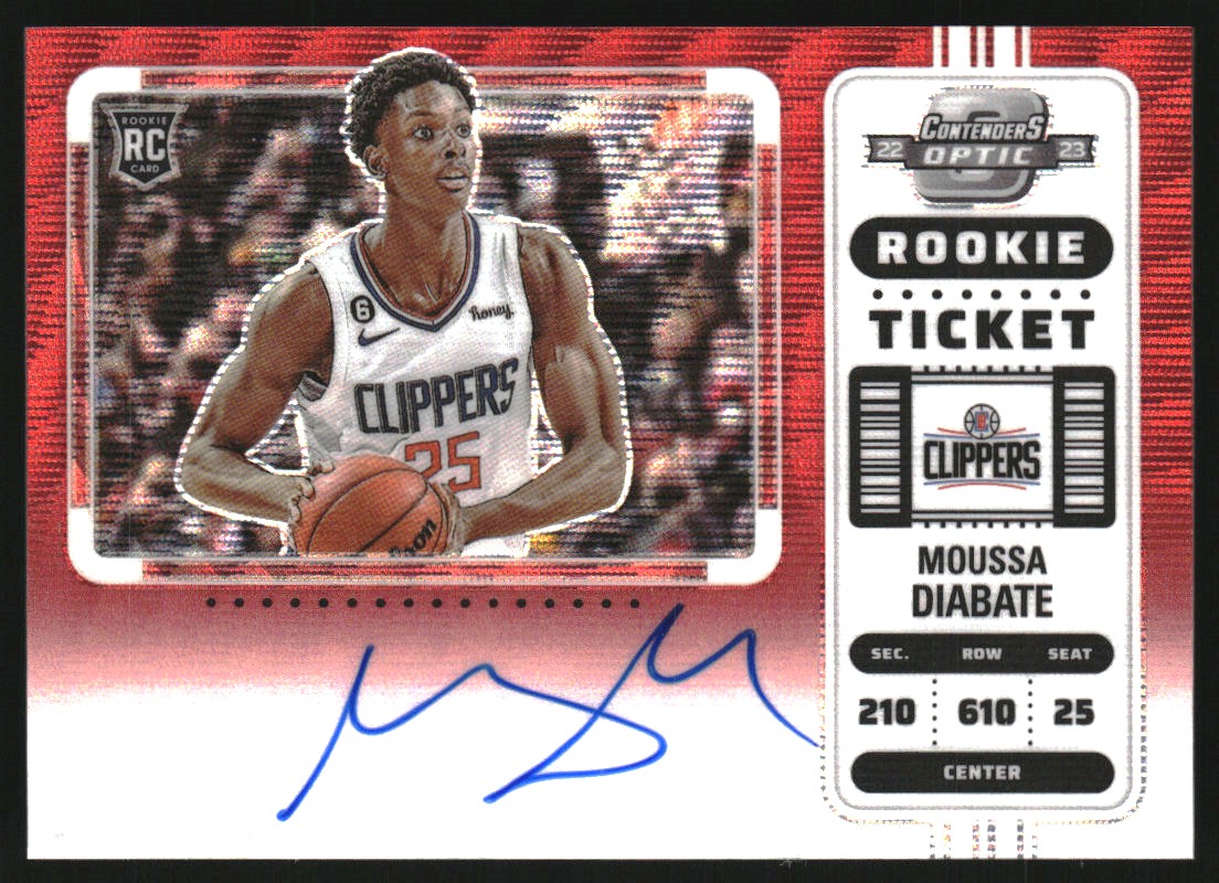 2022-23 Panini Contenders Optic Variations Red Wave #104 Moussa Diabate AU
